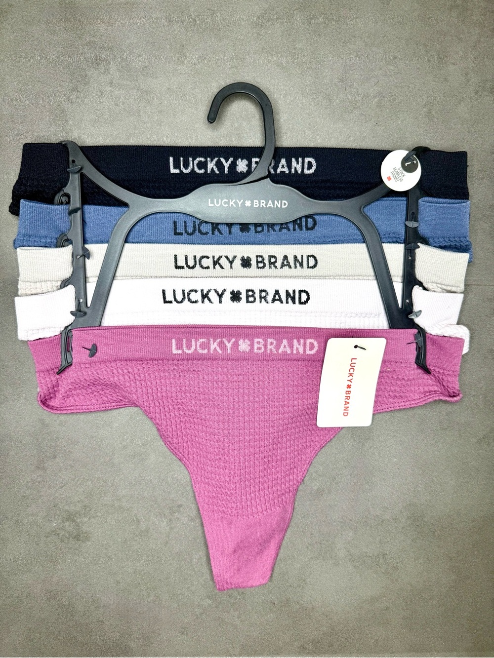 Lucky Brand Assorted Waffle-Knit Seamless Thong 5-Pack